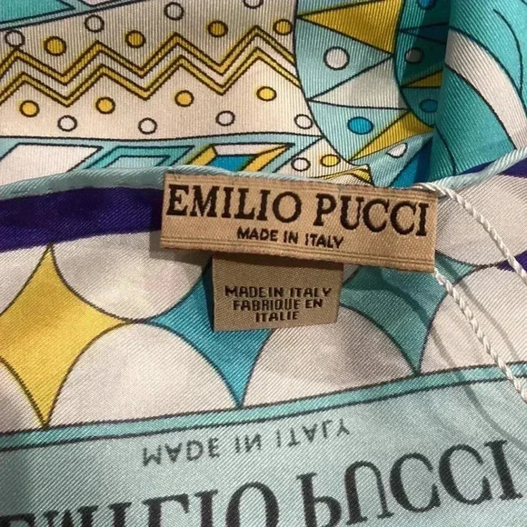 NWT Authentic Emilio Pucci Large Silk Made in Italy Fashion Abstract Scarf - Picture 3 of 8